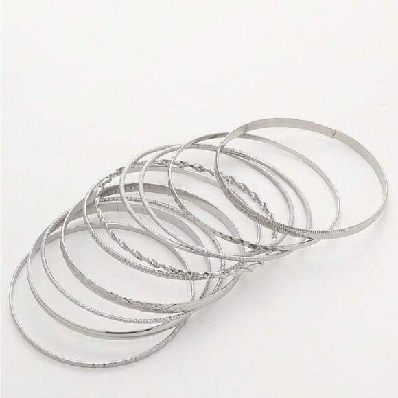 Ten Virtual Retro Multilayer Bangle Bracelet Set - Picture 4 of 6